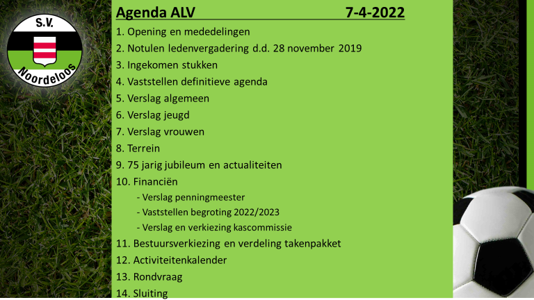 Algemene ledenvergadering op donderdag 7 april 2022